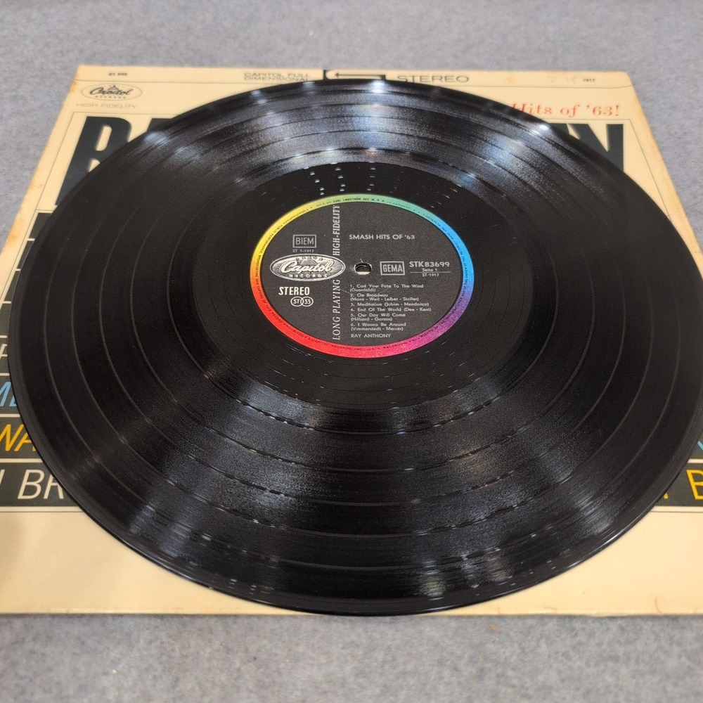 Ray Anthony Smash Hits of '63 Vinyl LP Capitol STK 83699 German Import Jazz Pop - Picture 5 of 6